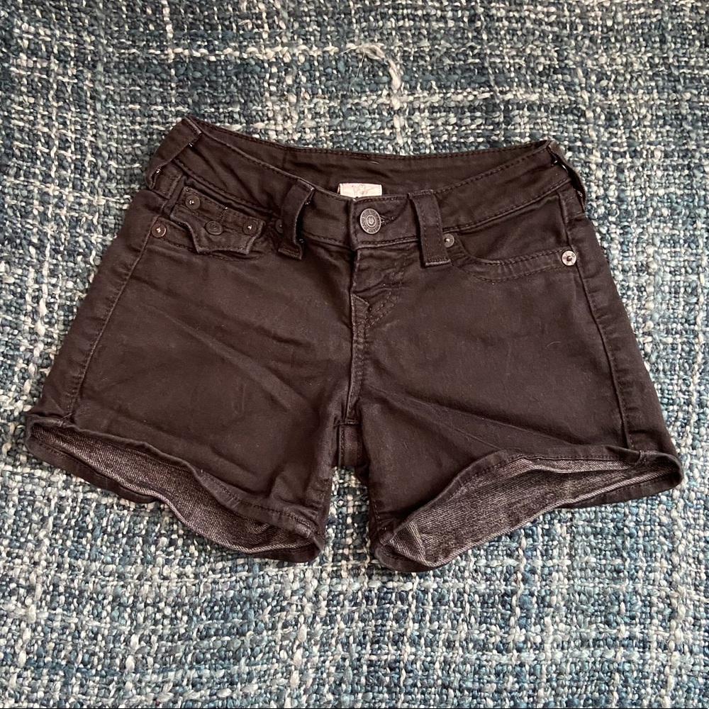 Black True Religion Jean Shorts